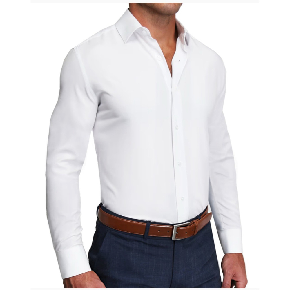 Men's Teddy Stratford White Dress Shirt Neck 14.5